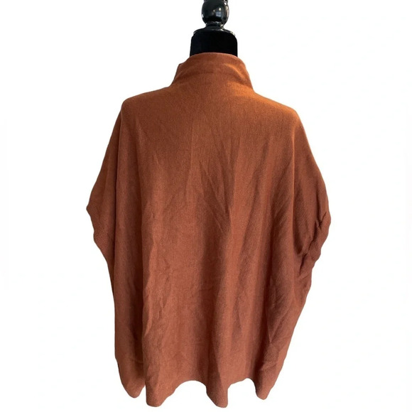 Moth Anthropologie Women's Pullover Rust Poncho Sweater Medium - Picture 10 of 11